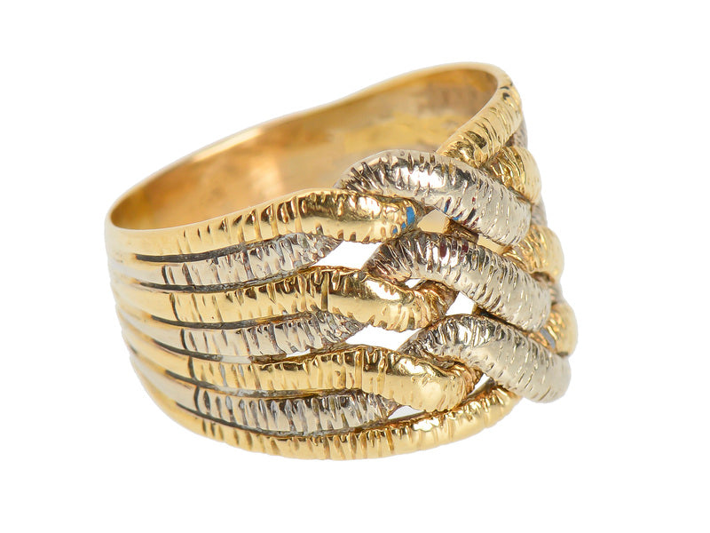 Vintage Two Tone Puzzle Ring