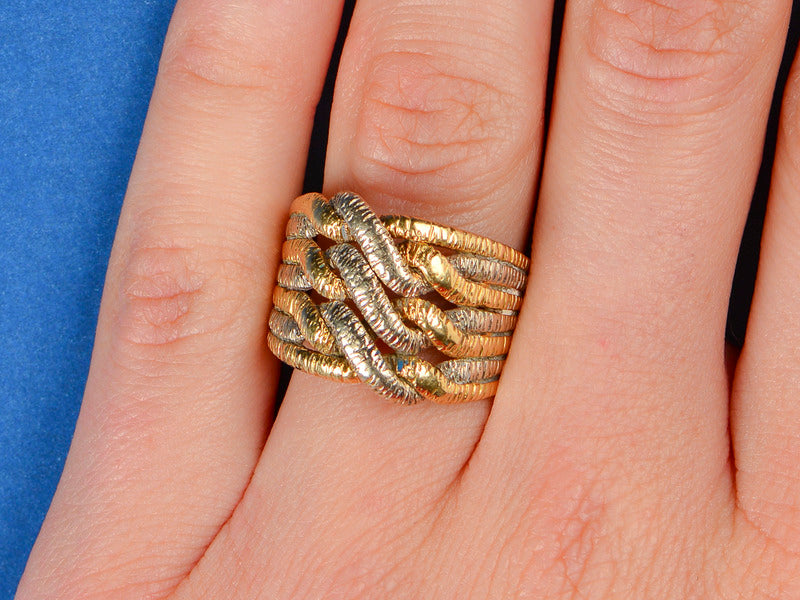 Vintage Two Tone Puzzle Ring