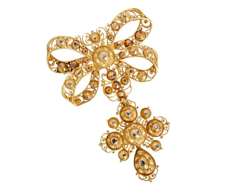 Splendid Sun - Georgian Iberian Diamond Pendant Brooch