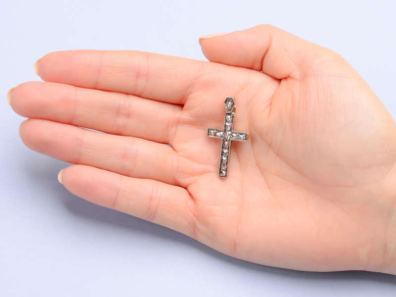 Antique Rose Cut Diamond Cross