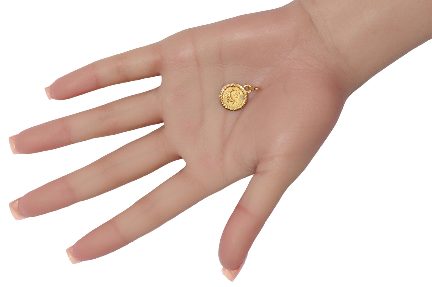 French 18k Gold Zodiac Charm Pendant Scorpio