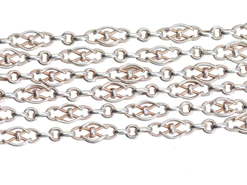 French Long Guard Fancy Silver Chain