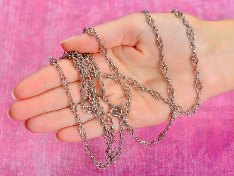 French Long Guard Fancy Silver Chain