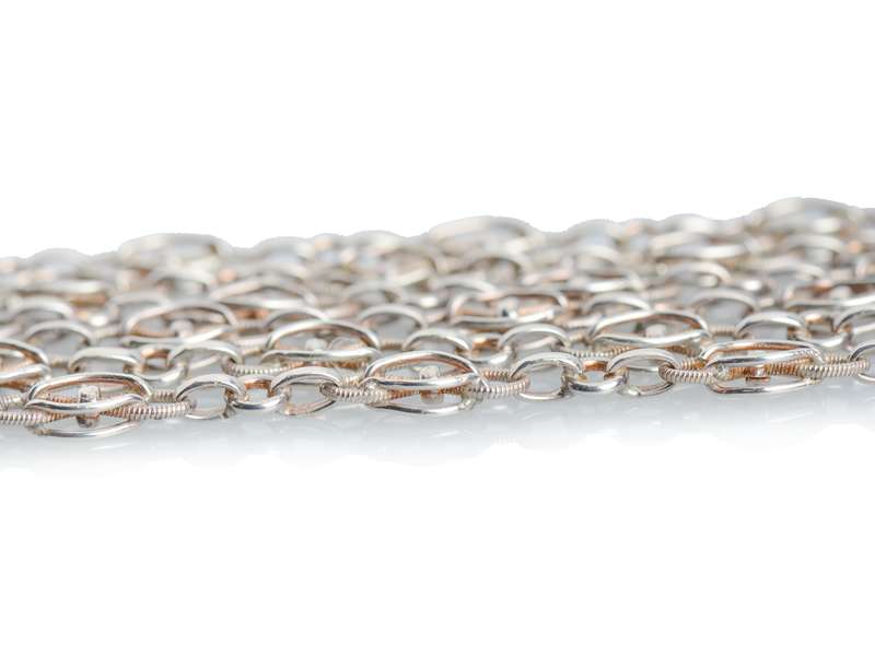 French Long Guard Fancy Silver Chain
