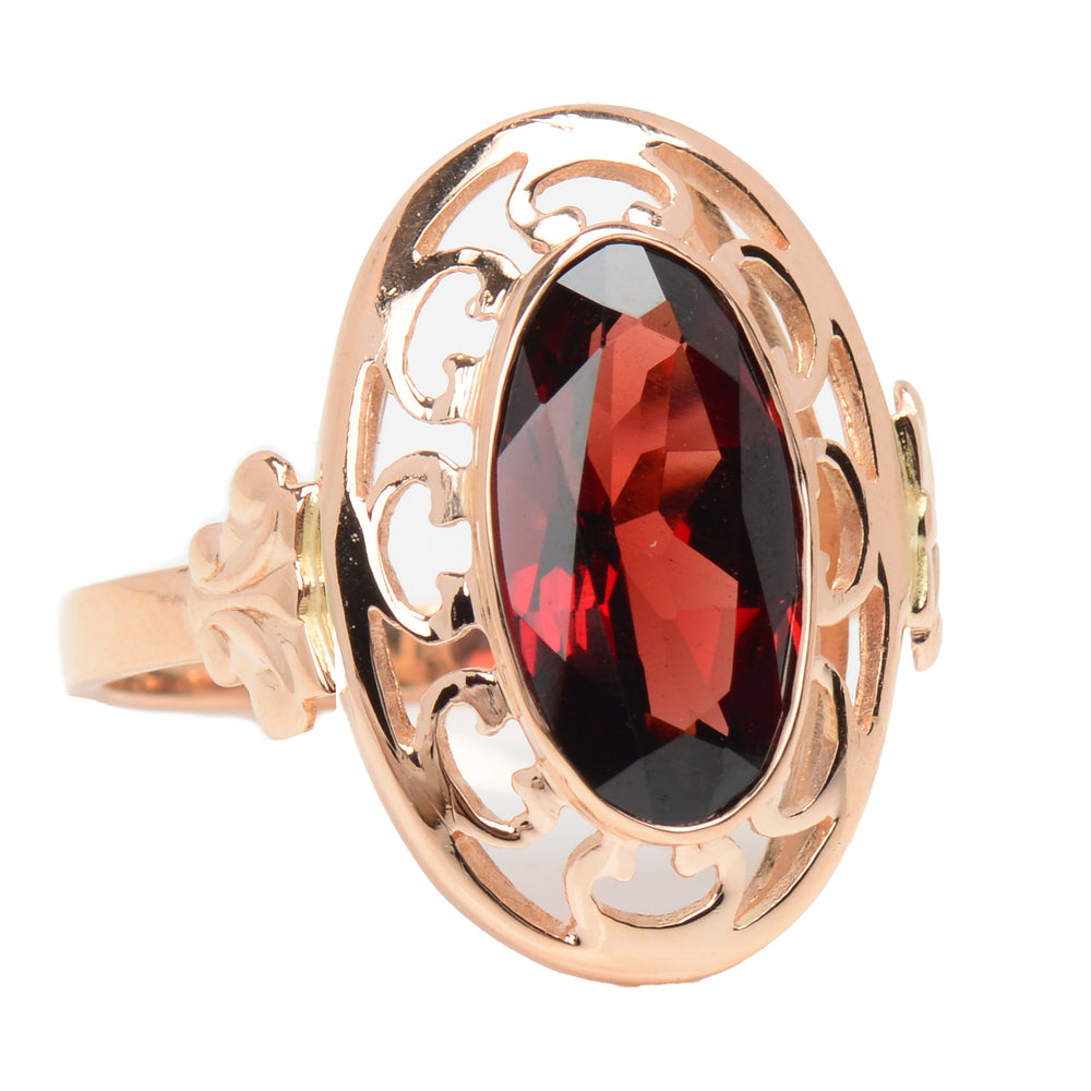 Ember Glow - Blazing Garnet Rose Gold Ring