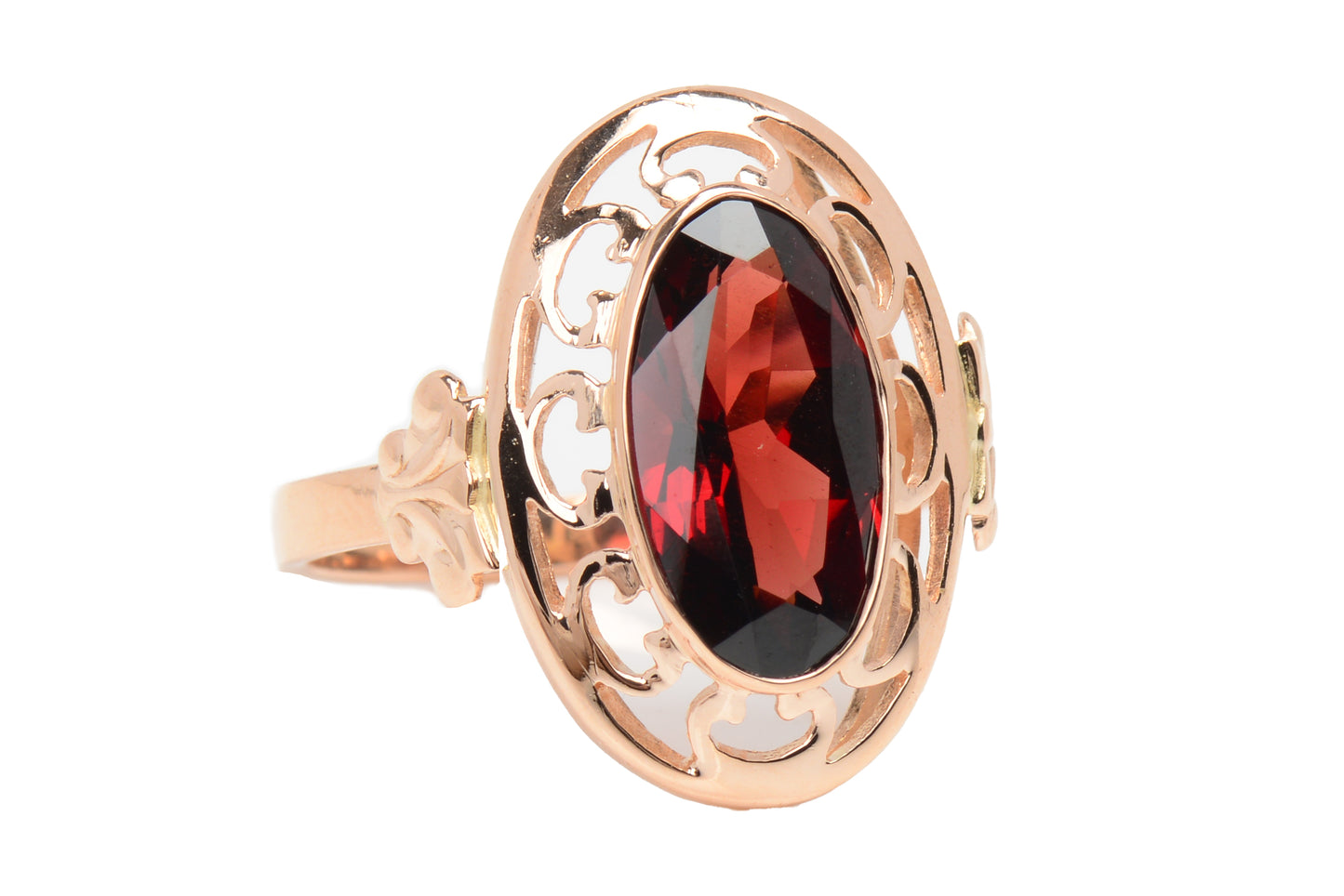 Ember Glow - Blazing Garnet Rose Gold Ring