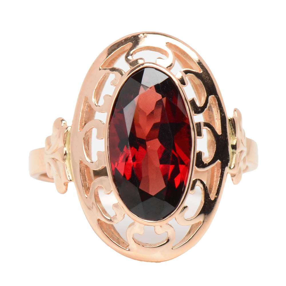 Ember Glow - Blazing Garnet Rose Gold Ring