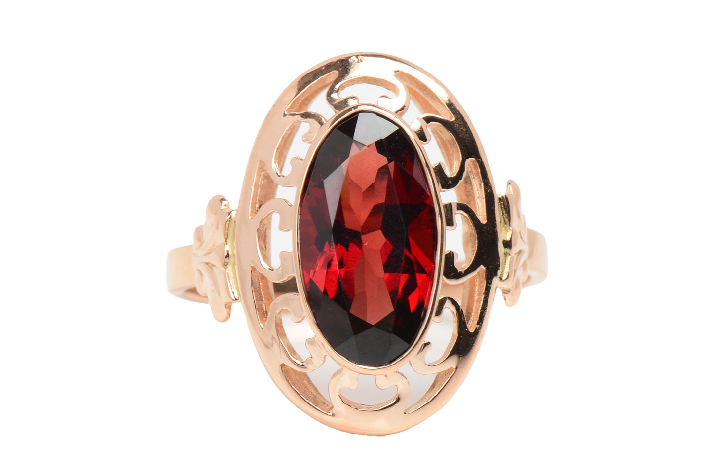 Ember Glow - Blazing Garnet Rose Gold Ring