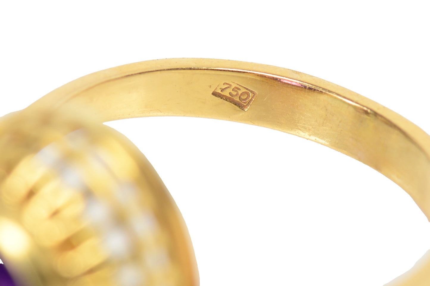 Basket Weave Amethyst 18k Gold Vintage Ring