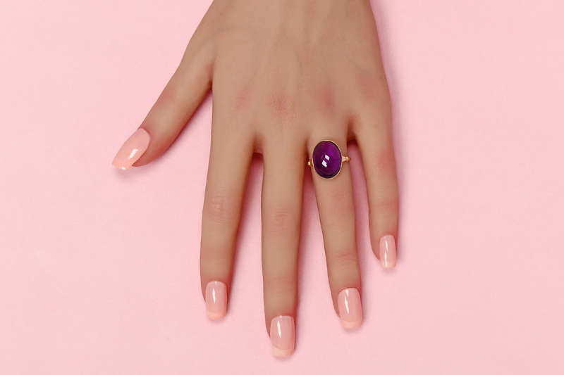Amethyst Royale - Vintage Gold Oval Ring