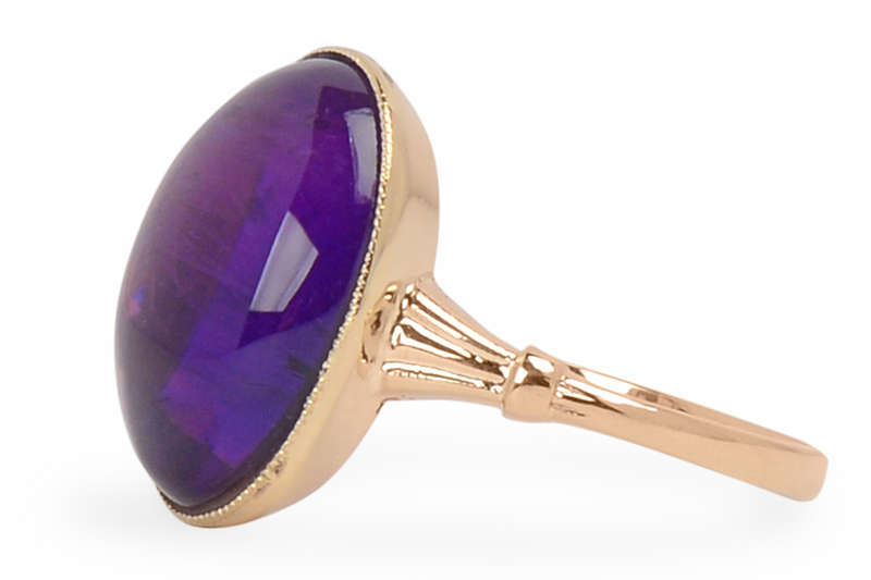 Amethyst Royale - Vintage Gold Oval Ring