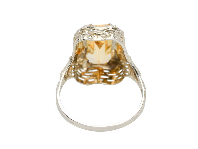 
                      
                        Peacock Themed Art Deco Citrine Ring
                      
                    