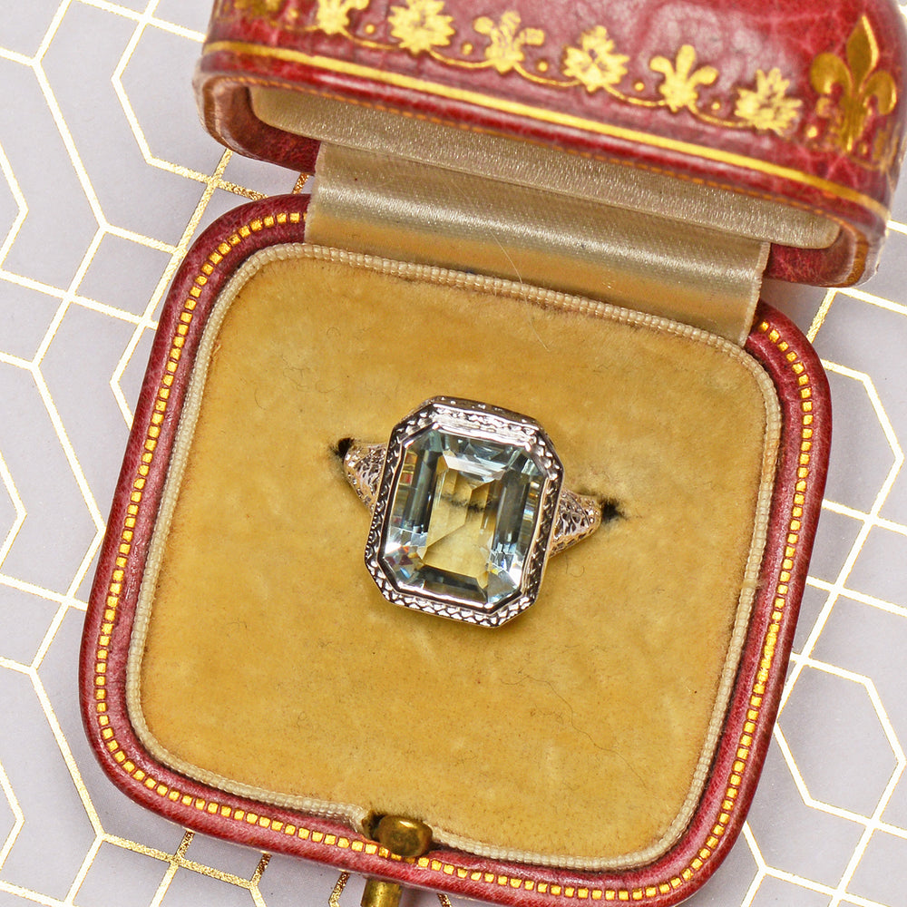 
                      
                        Classic Rectangular Natural Aquamarine Ring
                      
                    