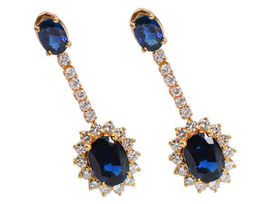Vintage Sapphire Diamond Halo Earrings