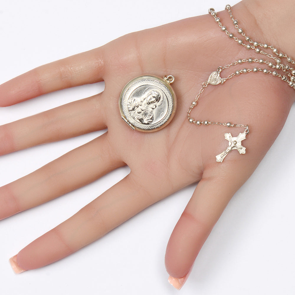 
                      
                        Vintage Silver Rosary & Case Blessed by the Pope
                      
                    