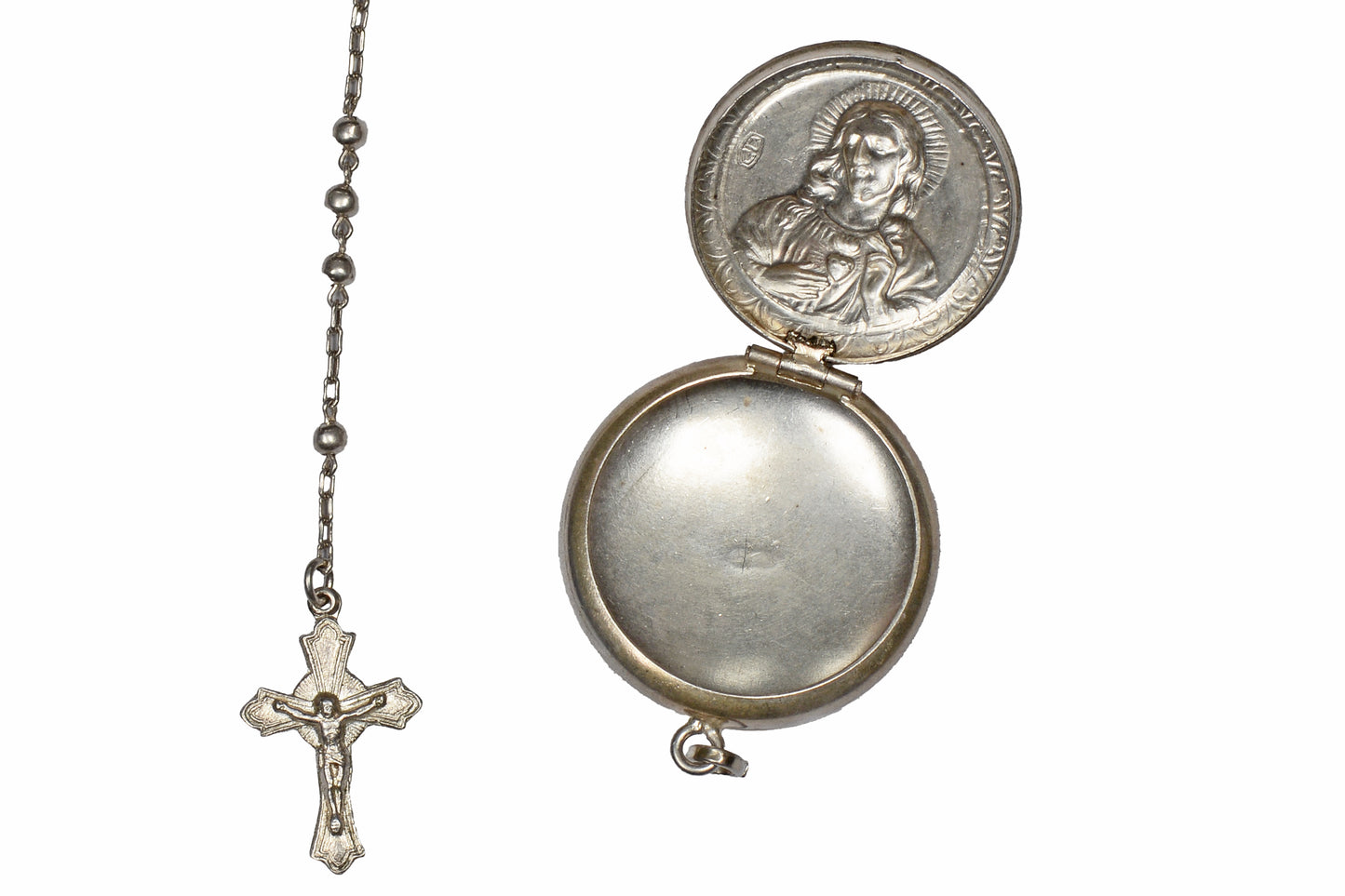 Vintage Silver Rosary & Case Blessed by the Pope