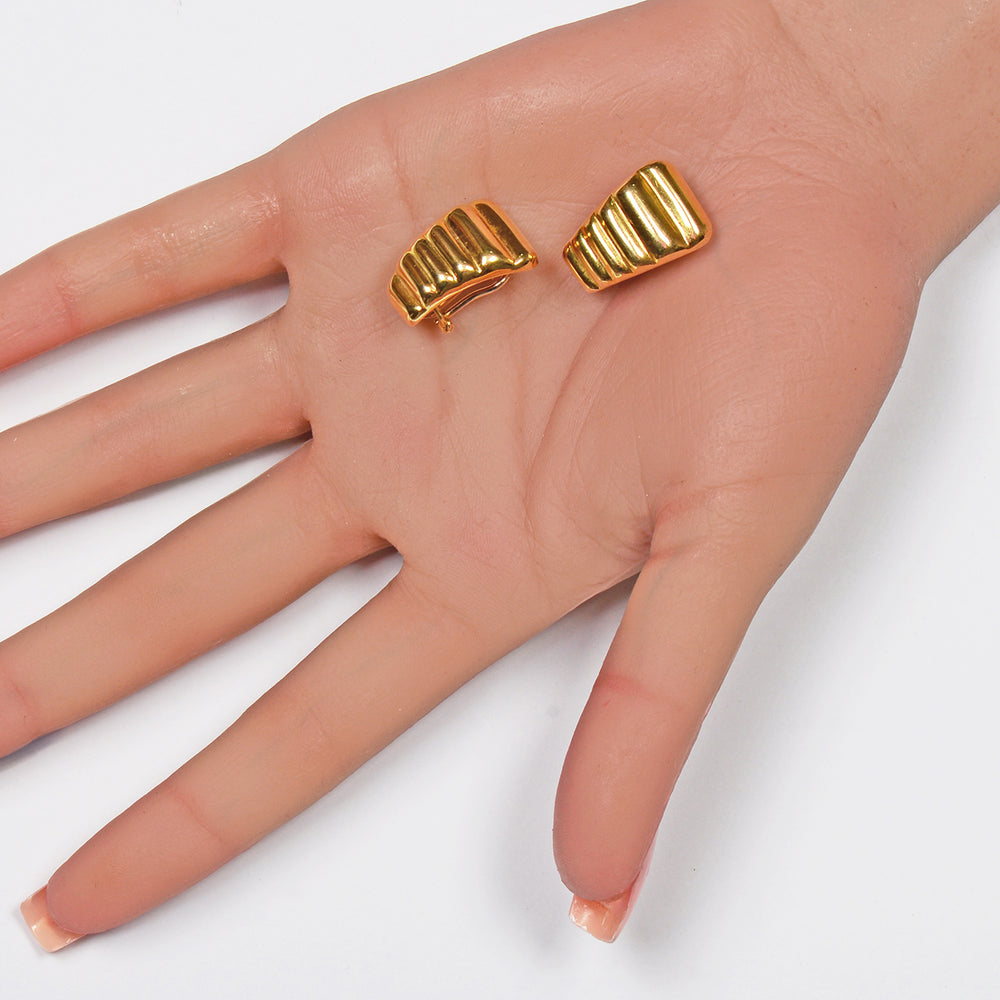 
                      
                        Vintage Italian  Unoaerre 14k Gold Post Clip Earrings
                      
                    