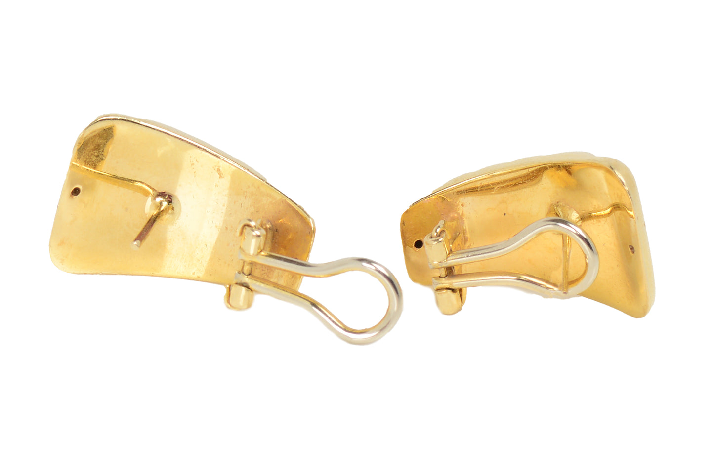Vintage Italian  Unoaerre 14k Gold Post Clip Earrings