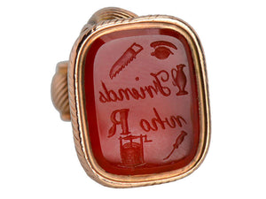 I Saw Your Friends...Antique Rebus Fob Seal