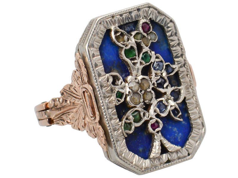 Rare Gem & Diamond Giardinetti Vinaigrette Ring