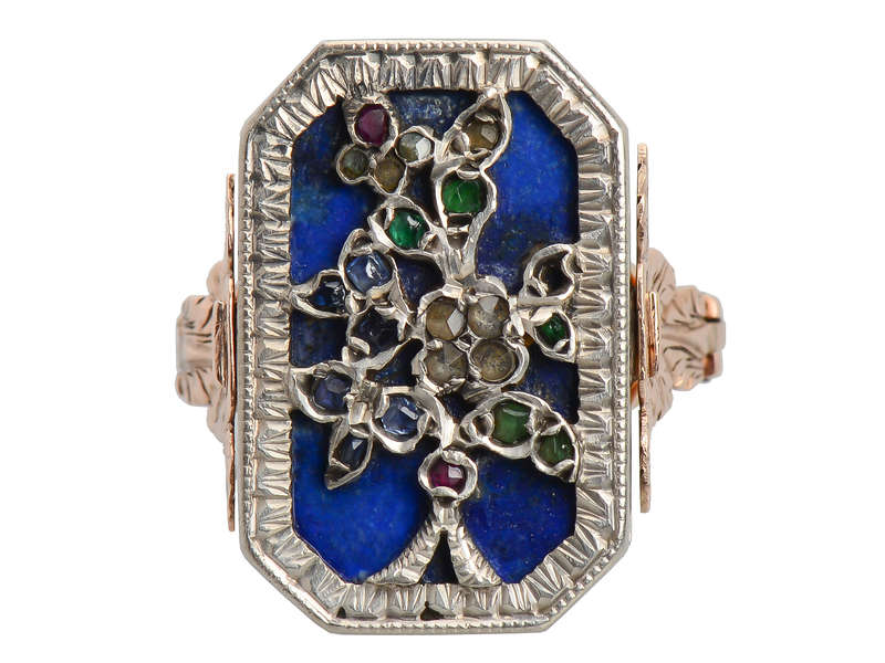 Rare Gem & Diamond Giardinetti Vinaigrette Ring