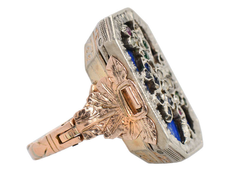 Rare Gem & Diamond Giardinetti Vinaigrette Ring