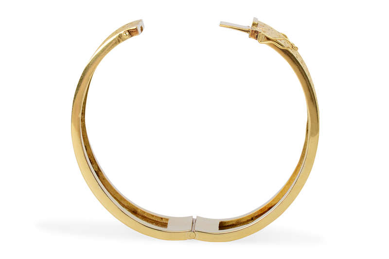 Wide & Wonderful - 18k Gold Tracery Bangle Bracelet