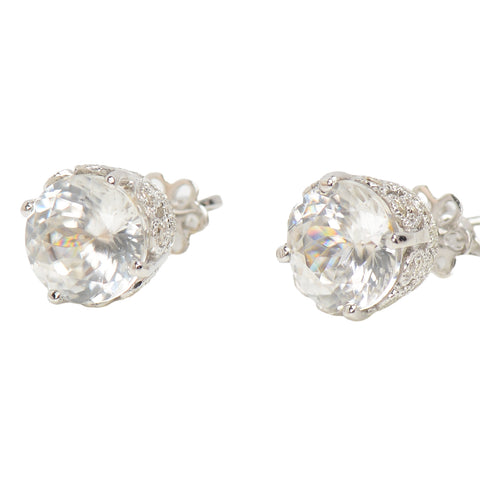 Dreamscape White Zircon Diamond Stud Earrings