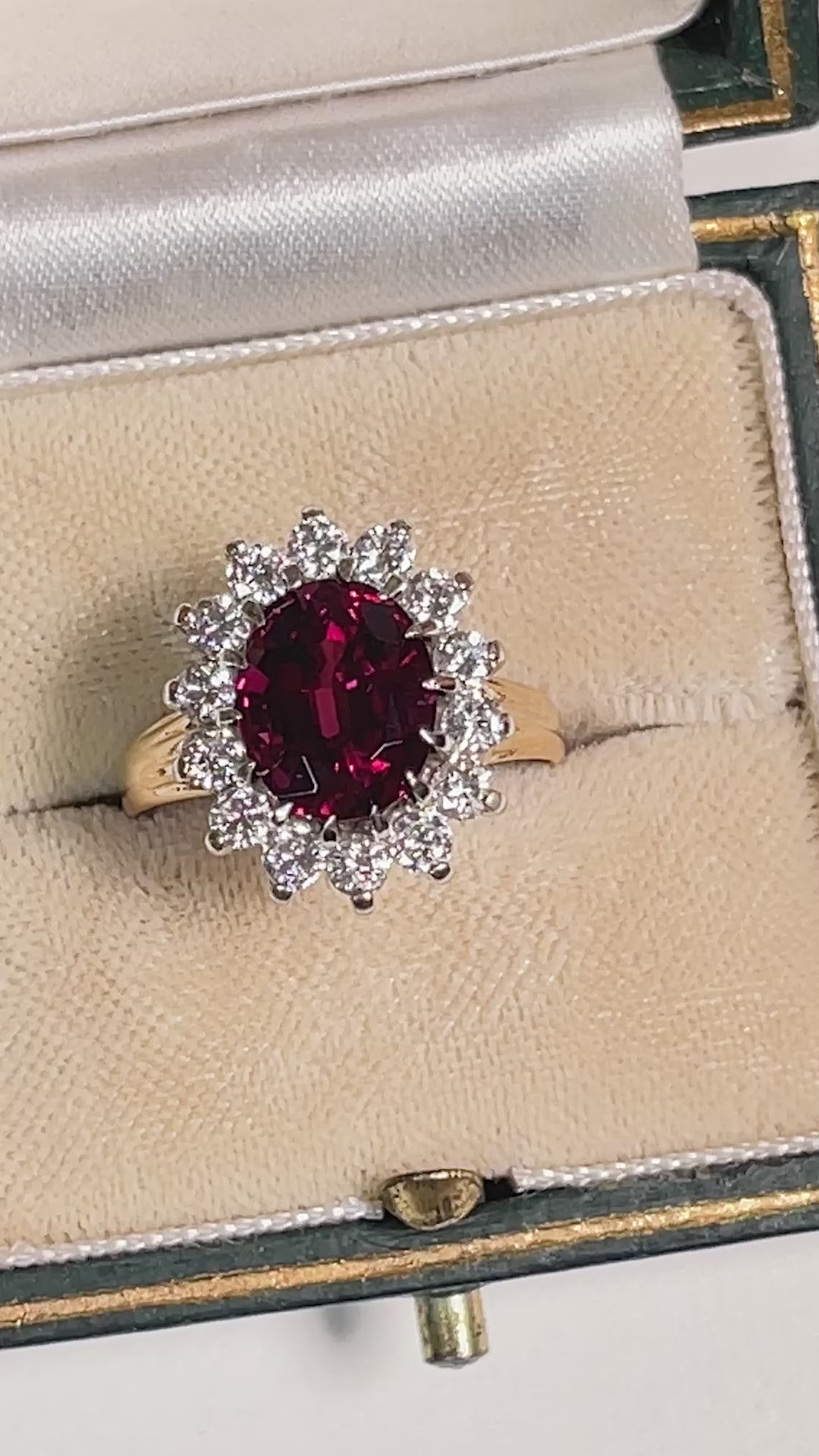 Rhodolite Ritz - Vintage Garnet Diamond Ring